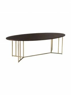 Westwing Collection Table ovale bois de manguier style art déco Luca, différentes tailles, larg. 240 x prof. 100 cm