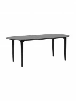Westwing Collection Table ovale manguier noir Archie, 200 x 100 cm, larg. 200 x prof. 100 cm