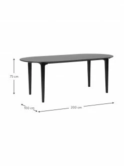 Westwing Collection Table ovale manguier noir Archie, 200 x 100 cm, larg. 200 x prof. 100 cm -Salle à manger Soldes Table ovale manguier noir Archie 200 x 100 cm 3
