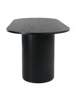 Table ovale noire plaquée chêne Bianca, 200 x 90 cm, larg. 200 x prof. 90 cm -Salle à manger Soldes Table ovale noire plaquee chene Bianca 200 x 90 cm 3