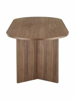 Westwing Collection Table ovale plaqu&eacute; noyer Joni, 200 x 90&nbsp;cm, larg. 200 x prof. 90 cm -Salle à manger Soldes Table ovale plaque noyer Joni 200 x 90 cm 4