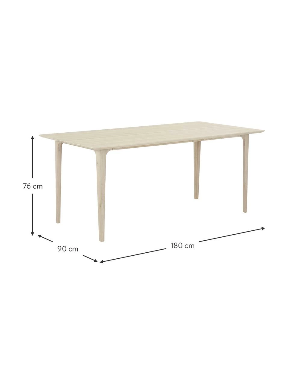 Westwing Collection Table rectangulaire bois de chêne massif Archie, différentes tailles, larg. 180 x prof. 90 cm 5 Westwing Collection Table rectangulaire bois de chêne massif Archie, différentes tailles, larg. 180 x prof. 90 cm – Image 3