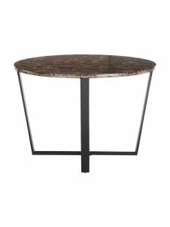 Table ronde aspect marbre Amble, Ø 110 cm, Ø 110 x haut. 75 cm -Salle à manger Soldes Table ronde aspect marbre Amble O 110 cm 3