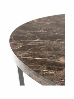 Table ronde aspect marbre Amble, Ø 110 cm, Ø 110 x haut. 75 cm -Salle à manger Soldes Table ronde aspect marbre Amble O 110 cm 4