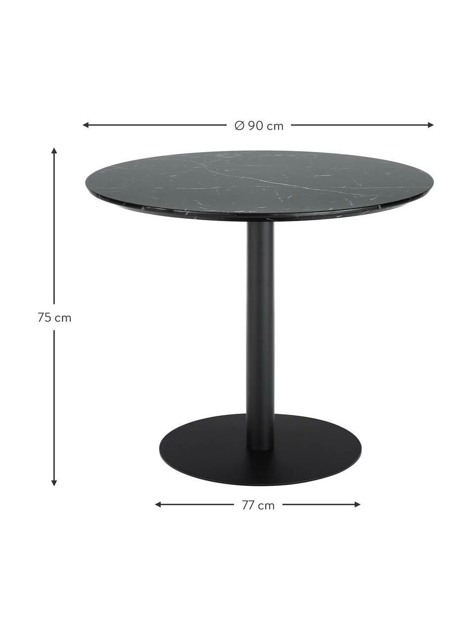 Westwing Collection Table ronde aspect marbre Karla, Ø 90 cm, Ø 90 x haut. 75 cm 5 Westwing Collection Table ronde aspect marbre Karla, Ø 90 cm, Ø 90 x haut. 75 cm – Image 3