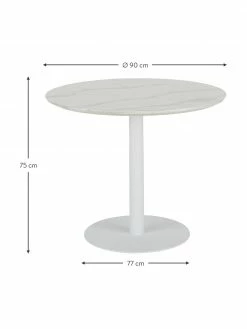 Westwing Collection Table ronde aspect marbre Karla, Ø 90 cm, Ø 90 x haut. 75 cm -Salle à manger Soldes Table ronde aspect marbre Karla O 90 cm 2