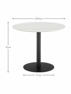 Westwing Collection Table ronde aspect marbre Karla, Ø 90 cm, Ø 90 x haut. 75 cm -Salle à manger Soldes Table ronde aspect marbre Karla O 90 cm 20