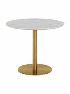 Westwing Collection Table ronde aspect marbre Karla, Ø 90 cm, Ø 90 x haut. 75 cm