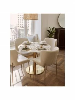 Salle à manger Soldes -Salle à manger Soldes Table ronde aspect marbre Karla O 90 cm 7