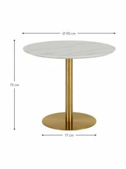 Westwing Collection Table ronde aspect marbre Karla, Ø 90 cm, Ø 90 x haut. 75 cm -Salle à manger Soldes Table ronde aspect marbre Karla O 90 cm 8