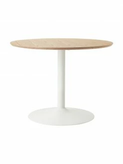 Westwing Collection Table ronde avec placage en frêne Menorca, Ø 100 cm, Ø 100 x haut. 75 cm