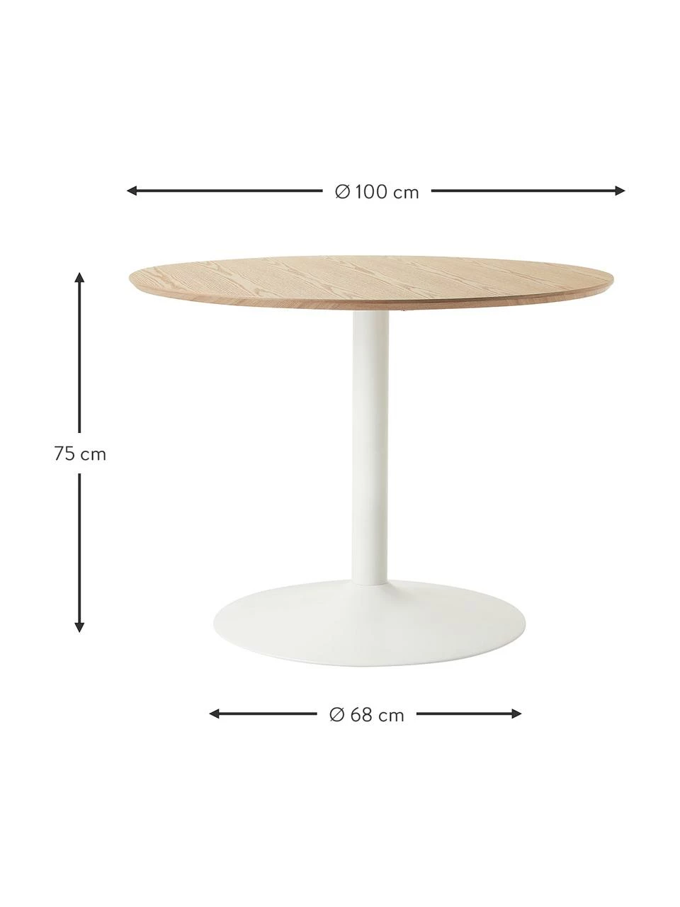 Westwing Collection Table ronde avec placage en frêne Menorca, Ø 100 cm, Ø 100 x haut. 75 cm 6 Westwing Collection Table ronde avec placage en frêne Menorca, Ø 100 cm, Ø 100 x haut. 75 cm – Image 4