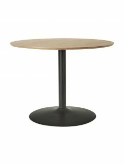 Westwing Collection Table ronde avec placage en frêne Menorca, Ø 100 cm, Ø 100 x haut. 75 cm