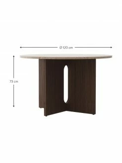 Menu Table ronde avec plateau de grès Androgyne, Ø 120 cm, Ø 120 x haut. 73 cm -Salle à manger Soldes Table ronde avec plateau de gres Androgyne O 120 cm 3
