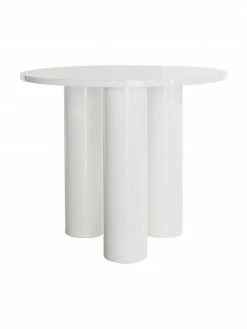 Table ronde blanc poli Colette, Ø 90 x haut. 72 cm