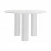Table ronde blanche Colette, Ø 120 cm, Ø 120 x haut. 72 cm -Salle à manger Soldes Table ronde blanche Colette O 120 cm