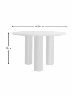 Table ronde blanche Colette, Ø 120 cm, Ø 120 x haut. 72 cm 8 Table ronde blanche Colette, Ø 120 cm, Ø 120 x haut. 72 cm -Salle à manger Soldes Table ronde blanche Colette O 120 cm 2