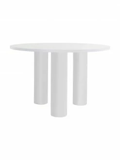 Table ronde blanche Colette, Ø 120 cm, Ø 120 x haut. 72 cm