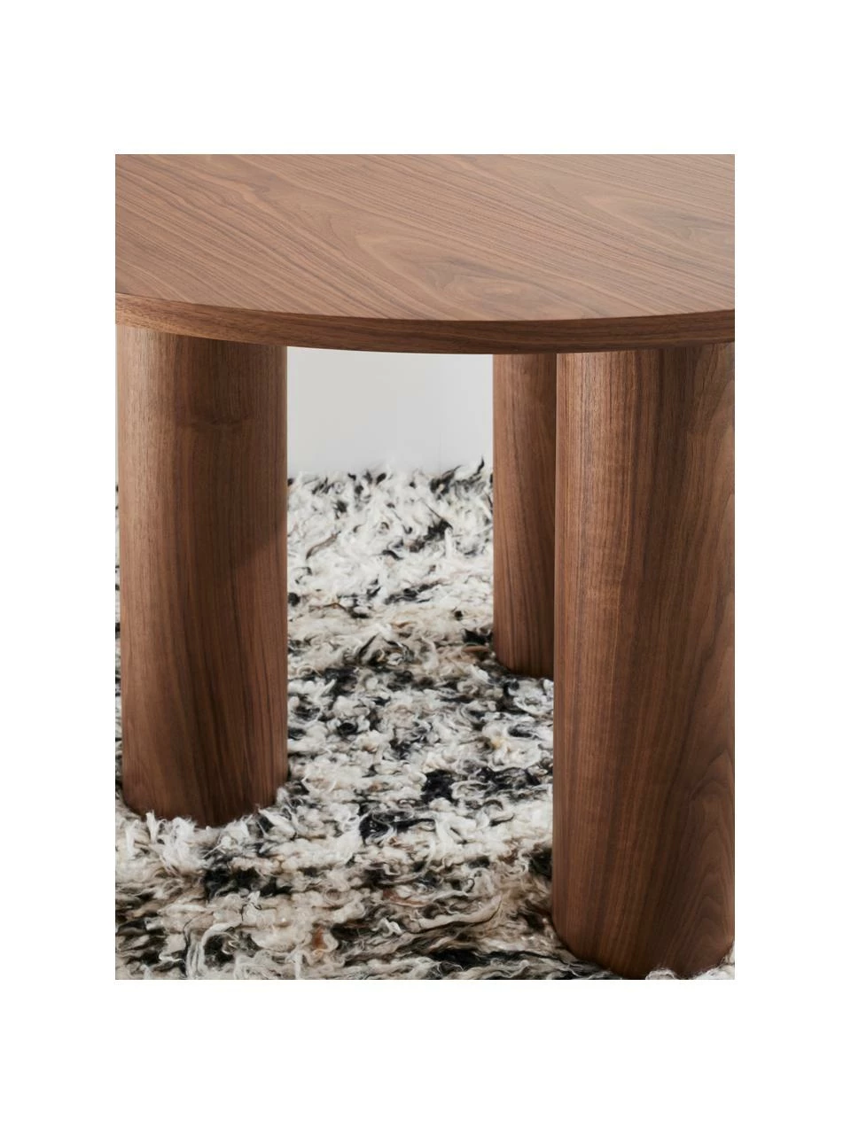 Table ronde bois de noyer Colette, Ø 120 cm, Ø 120 x haut. 72 cm 4 Table ronde bois de noyer Colette, Ø 120 cm, Ø 120 x haut. 72 cm – Image 2