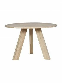 Table ronde bois massif Rhonda, Ø 129 cm, Ø 129 x haut. 75 cm