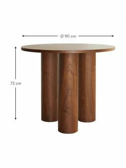 Table ronde brun foncé Colette, Ø 90 x haut. 72 cm -Salle à manger Soldes Table ronde brun fonce Colette 2
