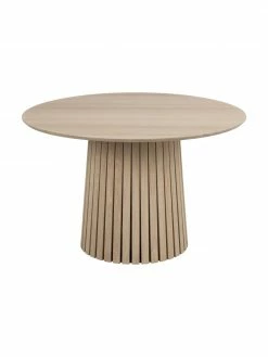 Table ronde en bois de chêne Christo, Ø 120 cm, Ø 120 x haut. 75 cm -Salle à manger Soldes Table ronde en bois de chene Christo O 120 cm 4