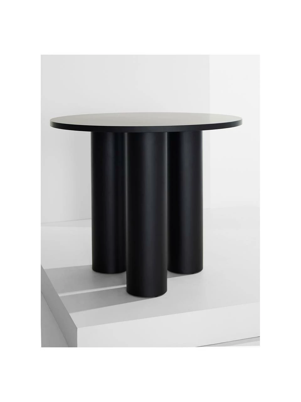Table ronde noir mat Colette, Ø 90 x haut. 72 cm 4 Table ronde noir mat Colette, Ø 90 x haut. 72 cm – Image 2
