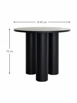 Table ronde noir mat Colette, Ø 90 x haut. 72 cm 8 Table ronde noir mat Colette, Ø 90 x haut. 72 cm -Salle à manger Soldes Table ronde noir mat Colette 2