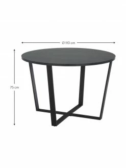Table ronde noire Amble, Ø 110 cm, Ø 110 x haut. 75 cm -Salle à manger Soldes Table ronde noire Amble O 110 cm 2