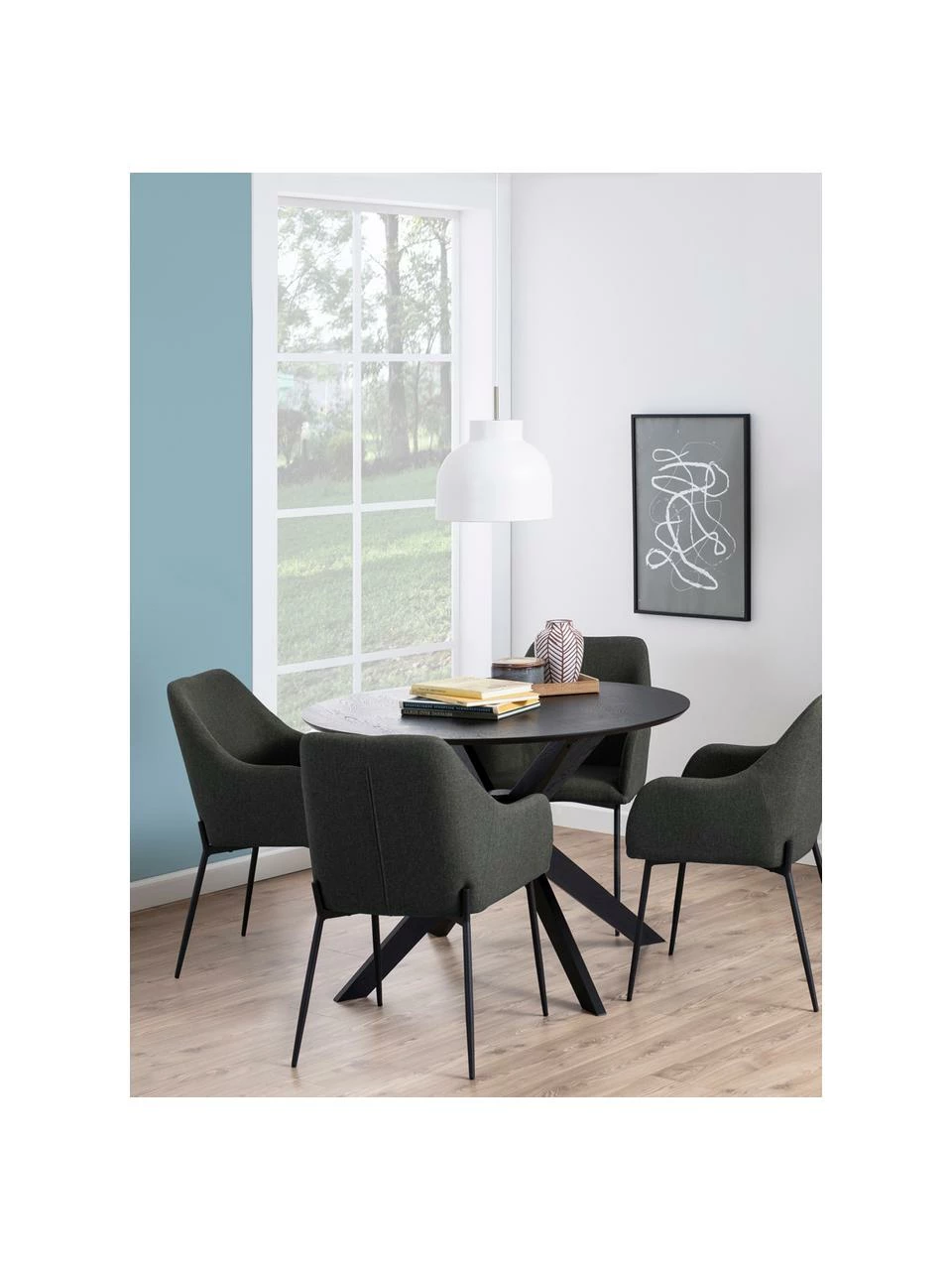 Table ronde noire Duncan, Ø 105 x haut. 75 cm 4 Table ronde noire Duncan, Ø 105 x haut. 75 cm – Image 2