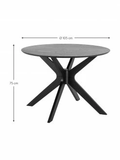 Table ronde noire Duncan, Ø 105 x haut. 75 cm 8 Table ronde noire Duncan, Ø 105 x haut. 75 cm -Salle à manger Soldes Table ronde noire Duncan 2