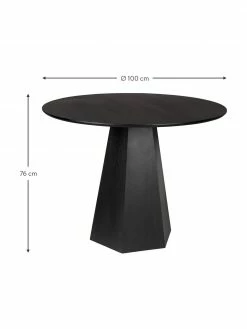 Zuiver Table ronde noire Pilar, Ø 100 cm, Ø 100 x haut. 76 cm -Salle à manger Soldes Table ronde noire Pilar O 100 cm 3