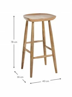 Westwing Collection Tabouret de bar bois de manguier Nino, larg. 40 x haut. 78 cm 10 Westwing Collection Tabouret de bar bois de manguier Nino, larg. 40 x haut. 78 cm -Salle à manger Soldes Tabouret de bar bois de manguier Nino 2