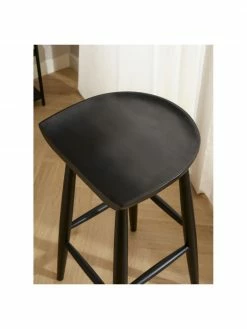 Westwing Collection Tabouret de bar bois de manguier noir Nino, larg. 40 x haut. 78 cm -Salle à manger Soldes Tabouret de bar bois de manguier noir Nino 3