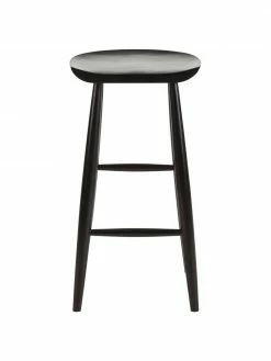 Westwing Collection Tabouret de bar bois de manguier noir Nino, larg. 40 x haut. 78 cm -Salle à manger Soldes Tabouret de bar bois de manguier noir Nino 5