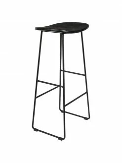 Tabouret de bar en bois de teck et métal Tangle, larg. 40 x haut. 80 cm