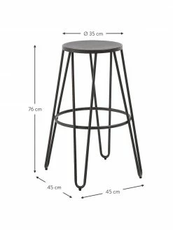 Tabouret de bar en métal Madona, larg. 45 x haut. 76 cm -Salle à manger Soldes Tabouret de bar en metal Madona 2