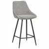 Rowico Tabouret de bar gris avec pieds en métal Sierra, larg. 47 x haut. 97 cm