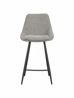 Rowico Tabouret de bar gris avec pieds en m&eacute;tal Sierra, larg. 47 x haut. 97 cm -Salle à manger Soldes Tabouret de bar gris avec pieds en metal Sierra 3
