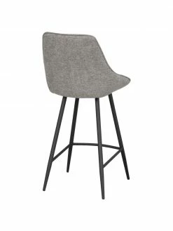 Rowico Tabouret de bar gris avec pieds en m&eacute;tal Sierra, larg. 47 x haut. 97 cm -Salle à manger Soldes Tabouret de bar gris avec pieds en metal Sierra 5