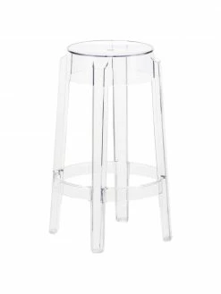 Kartell Tabouret de bar plexi Charles Ghost, Ø 46 x haut. 65 cm