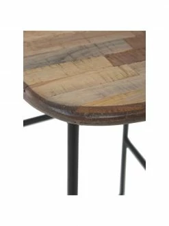 Tabouret de comptoir en teck et métalTangle, larg. 40 x haut. 65 cm -Salle à manger Soldes Tabouret de comptoir en teck et metalTangle 5
