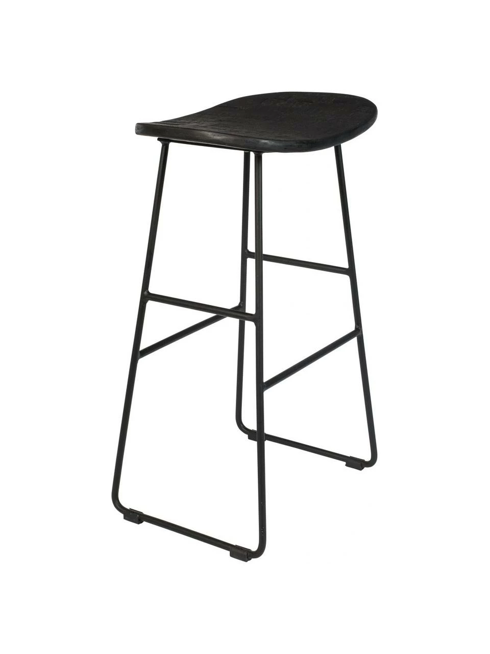 Tabouret de comptoir en teck noir Tangle, larg. 40 x haut. 65 cm 3 Tabouret de comptoir en teck noir Tangle, larg. 40 x haut. 65 cm