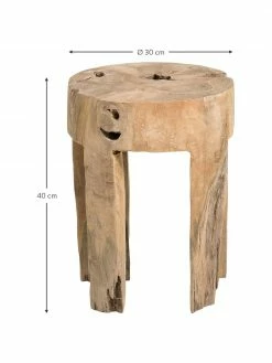 Jan Kurtz Tabouret en bois de teck Java, Ø 30 x haut. 40 cmDisponibilité limitée -Salle à manger Soldes Tabouret en bois de teck Java 2
