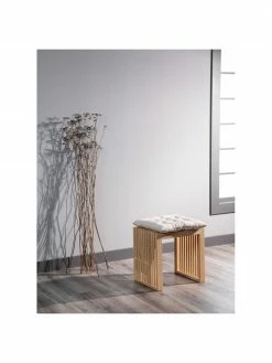 Tabouret moderne en bambou Rib, larg. 45 x haut. 43 cm -Salle à manger Soldes Tabouret moderne en bambou Rib 5