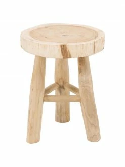 Tabouret rond bois de mungur Beachside, Ø 40 cm x haut. 50 cm -Salle à manger Soldes Tabouret rond bois de mungur Beachside 3