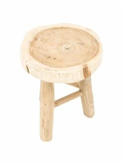 Tabouret rond bois de mungur Beachside, Ø 40 cm x haut. 50 cm -Salle à manger Soldes Tabouret rond bois de mungur Beachside 4