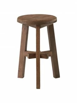 Westwing Collection Tabouret teck Dingklik, Ø 35 x haut. 50 cm