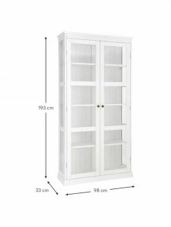 Vitrine blanche Wilma, larg. 98 x haut. 193 cm -Salle à manger Soldes Vitrine blanche Wilma 2